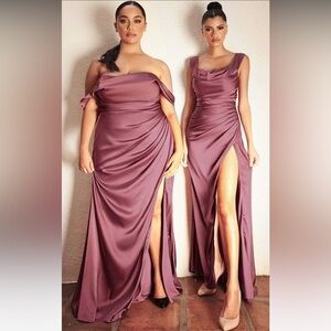 Cinderella Divine pink silky off shoulder formal special occasion dress  Size 8